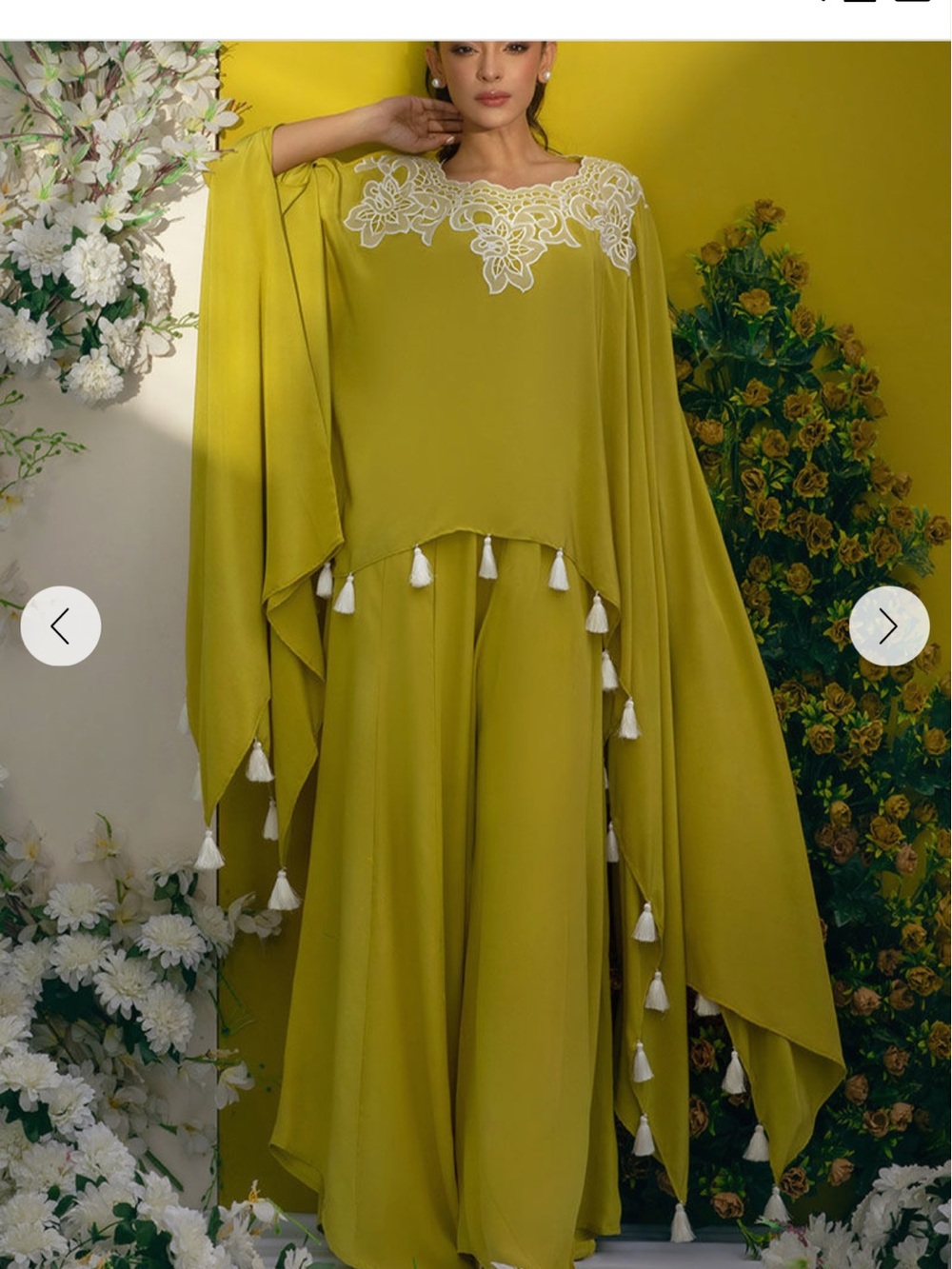 LIME green Ansab jahangir ponch with wife leg trousers